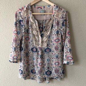 Maeve Sheer 3/4 Sleeve Blouse Size 4
